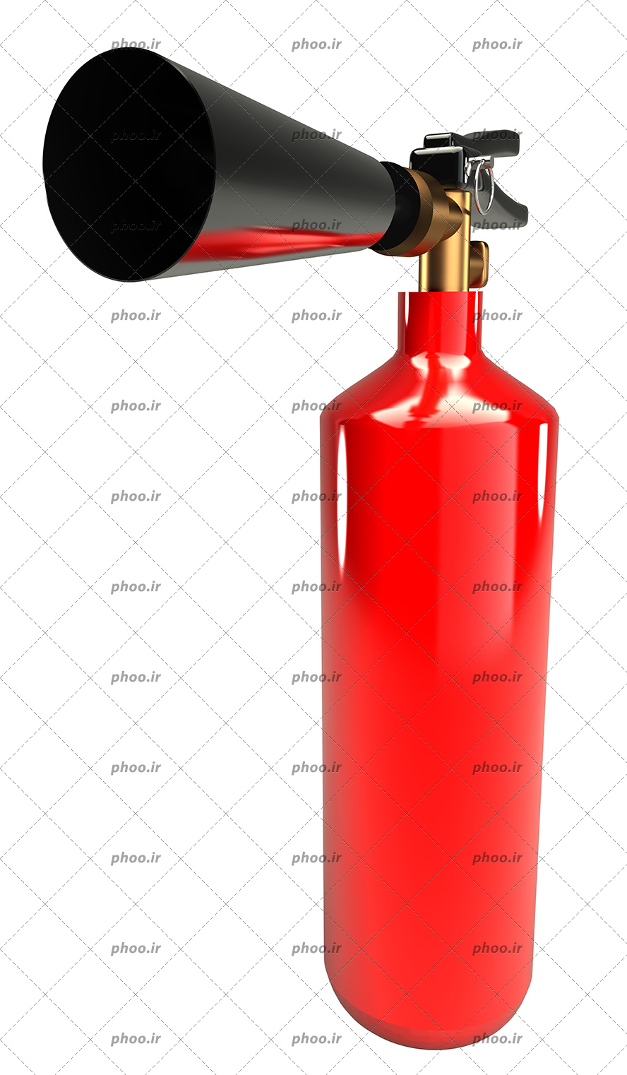 عکس با کیفیت کپسول آتش نشانی از نمای نزدیک در بک گراند سفید