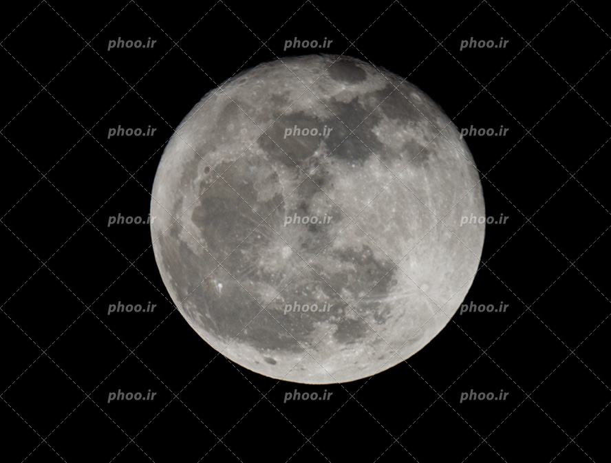 عکس با کیفیت کره ماه نقره ای زیبا رئال و پس زمینه به رنگ مشکی