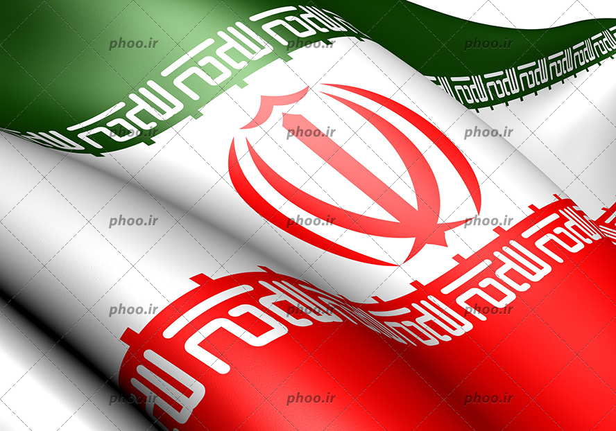 عکس با کیفیت پرچم ایران چین خورده از نمای نزدیک