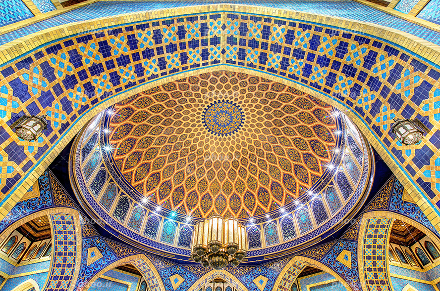 عکس با کیفیت طراحی شگفت انگیز معماران اسلامی برای برای پوشش سقف مسجد زیبا