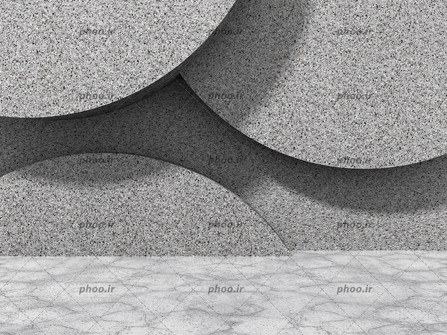 عکس با کیفیت طرح سه بعدی نیم دایره های سنگی مناسب برای کاغذ دیواری و دیوارپوش ها