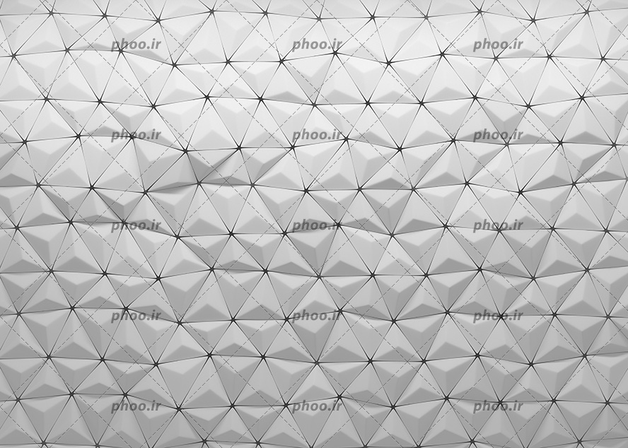 عکس با کیفیت مثلث های سه بعدی چیده شده در کنار یکدیگر با قابلیت تکرار مناسب برای پترن و کاغذ دیواری ها