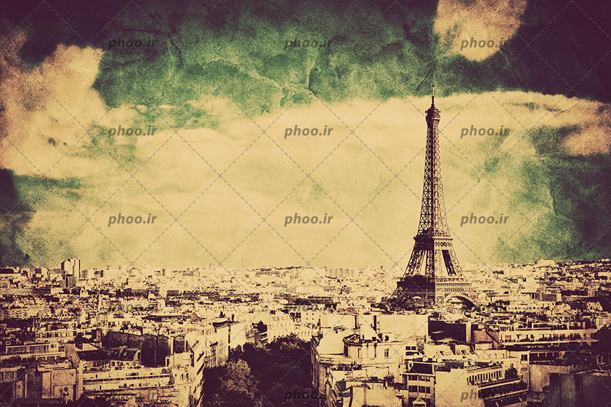 عکس برج ایفل پاریس فرانسه از نمای دور در شهر