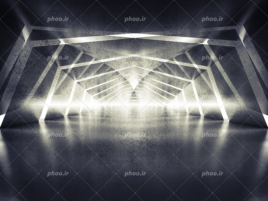 عکس با کیفیت تونل با طراحی شیک و نورانی شدن دیوار های تونل مناسب کاغذ دیواری سه بعدی