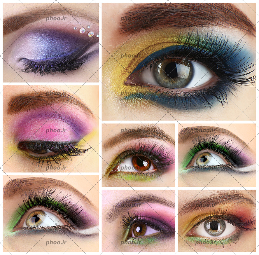 عکس آرایش های مختلف چشم ها با رنگ های مختلف
