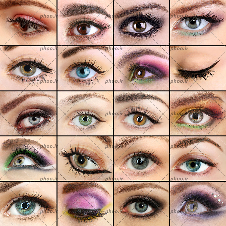عکس چشم های آرایش شده با رنگ های مختلف